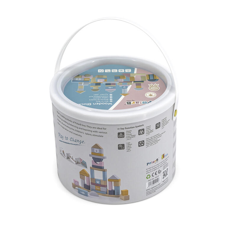 Conjunto de 60 Peças de Madeira