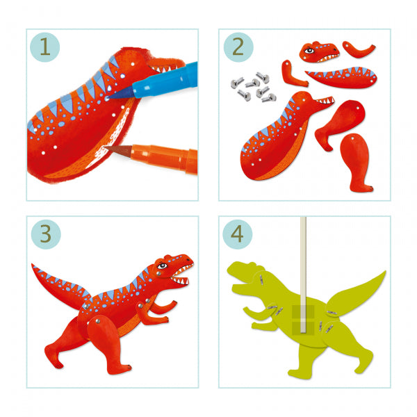 Constrói Dinossauros - Artesanato em Papel