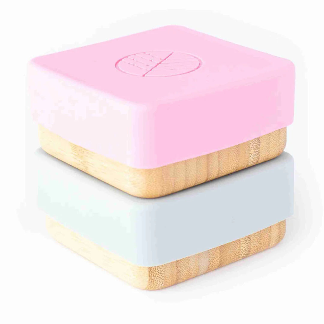 Marmitas de Lanche em Bambú - Rosa e Cinza