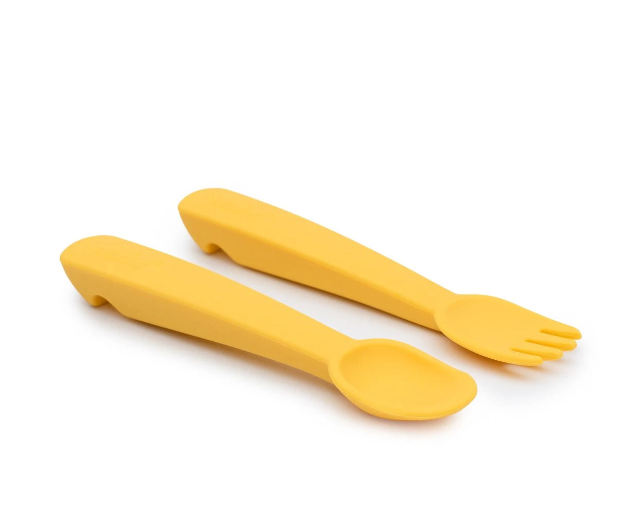 Talheres de Silicone Feedie - Amarelos