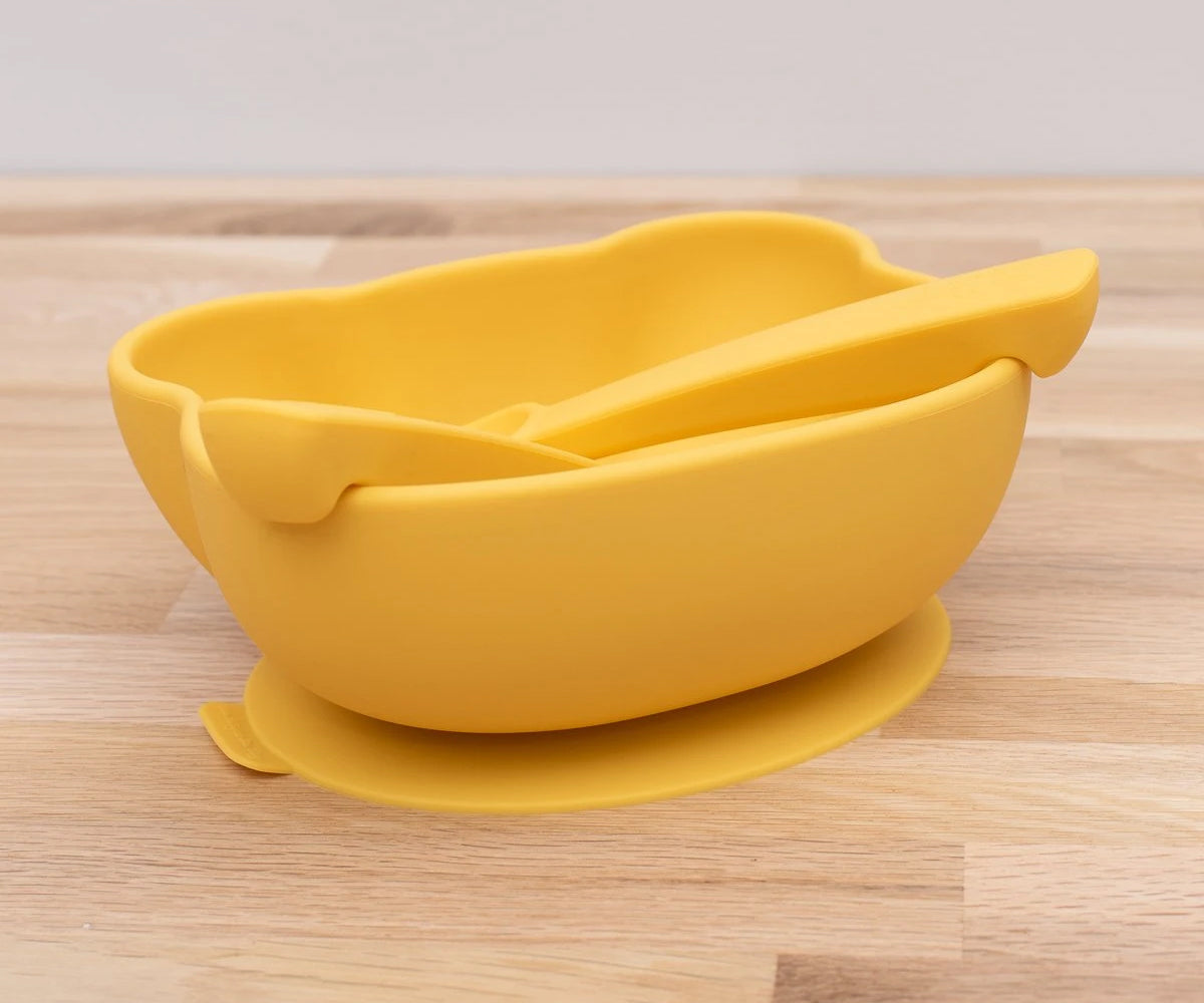 Talheres de Silicone Feedie - Amarelos