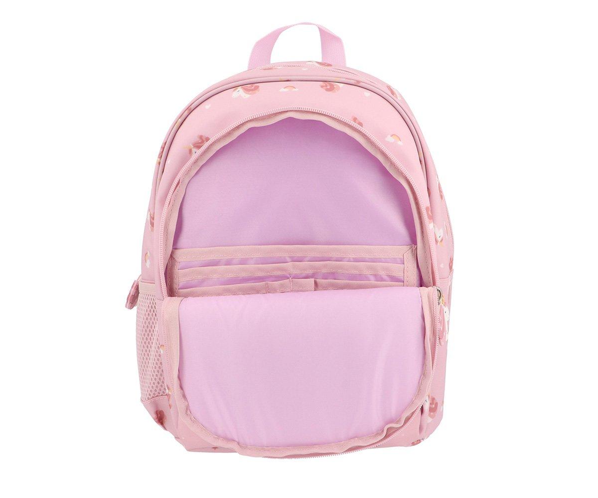 Mochila Escolar Média com Porta-Chaves -Magical Unicorn