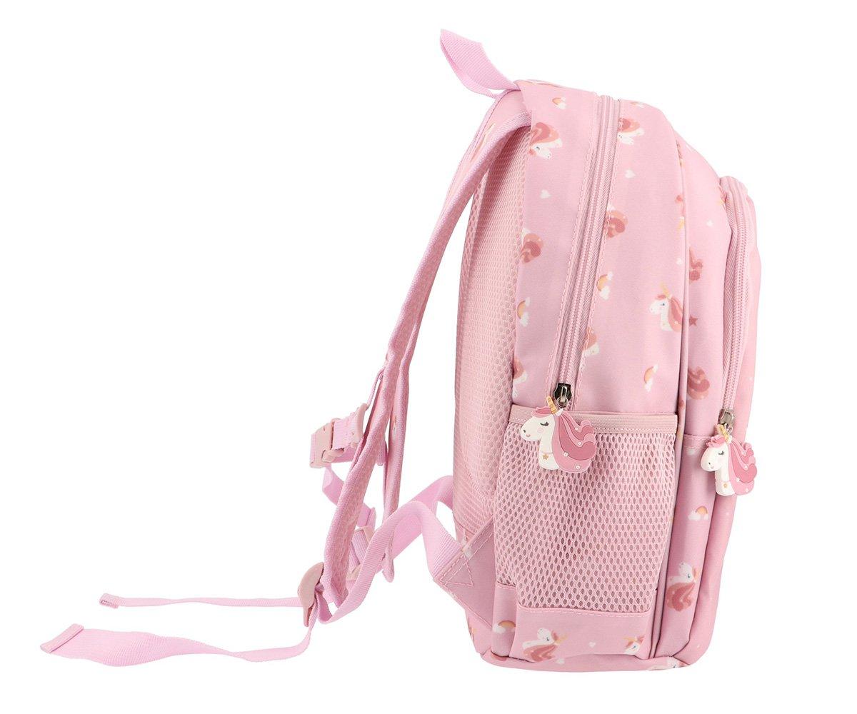 Mochila Escolar Média com Porta-Chaves -Magical Unicorn