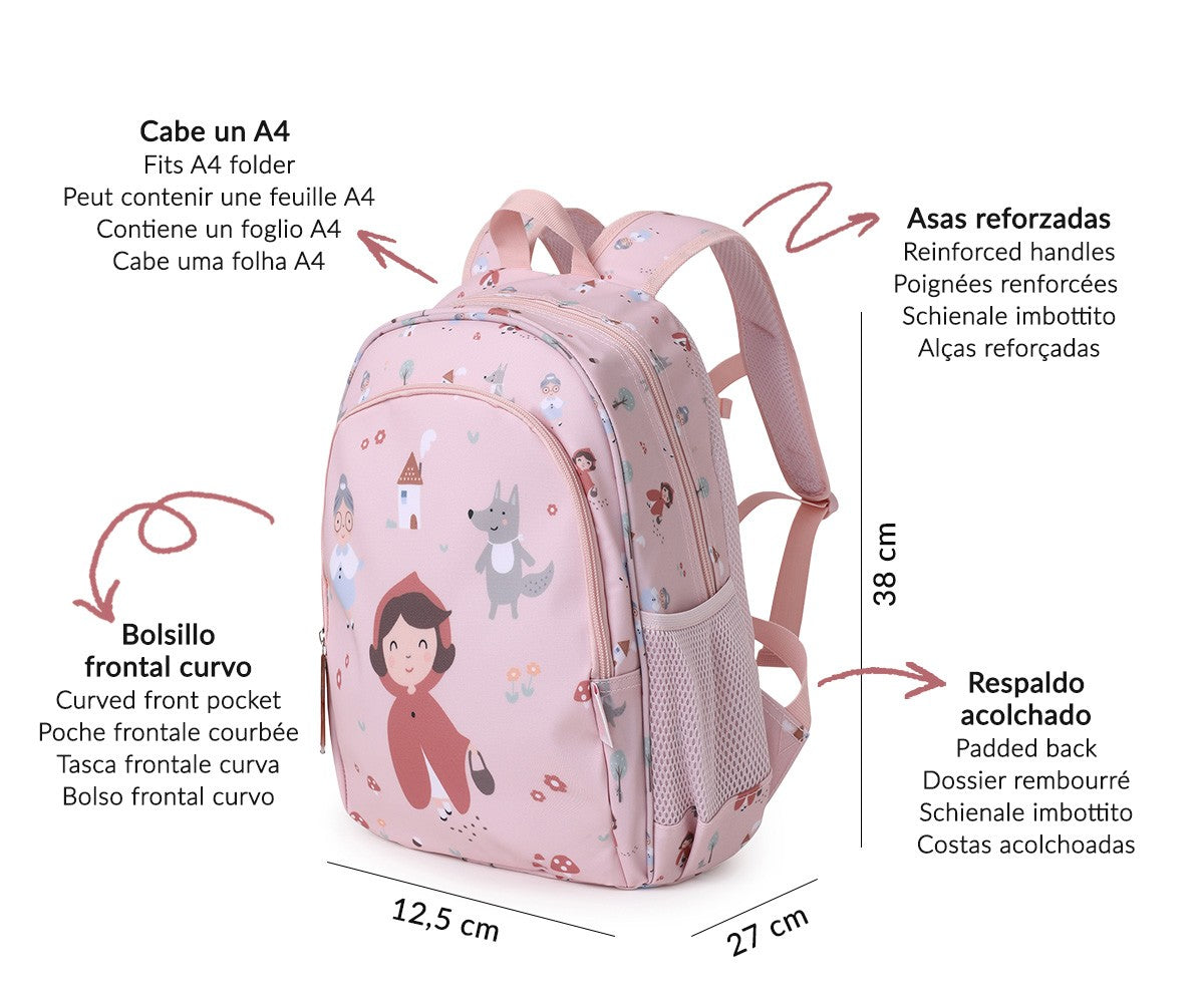 Mochila Escolar Média com Porta-Chaves - Little Red