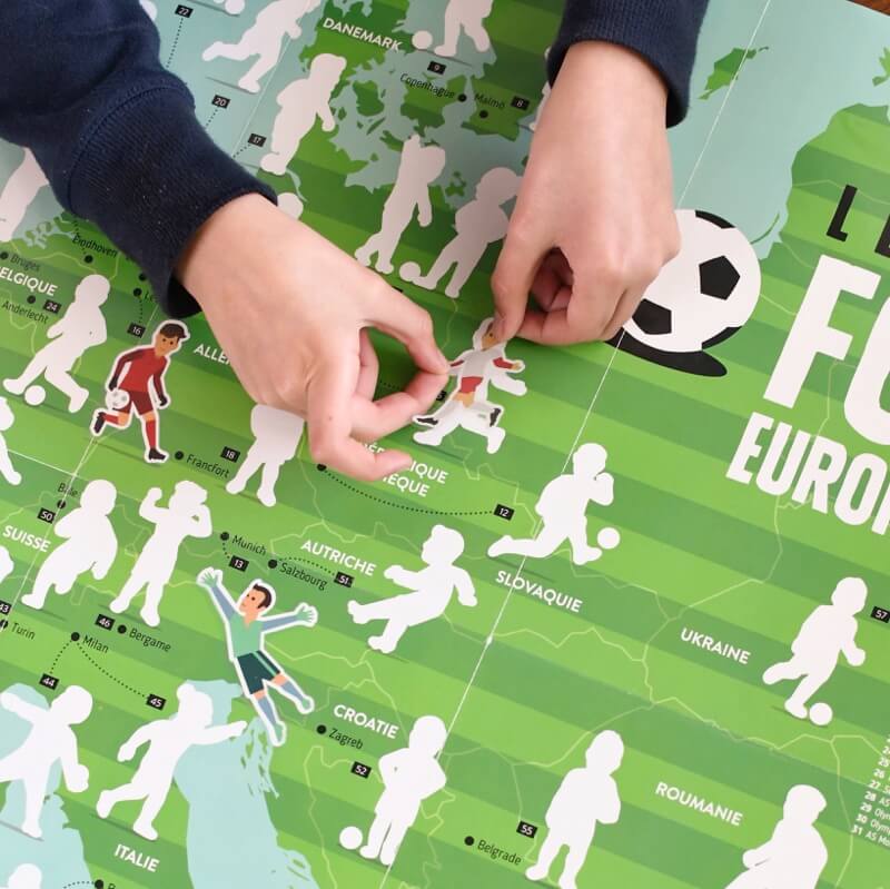 Poster Educacional - 60 Autocolantes de Football