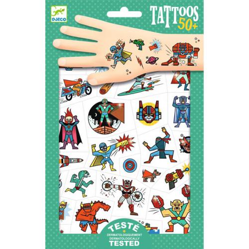 50 Tatuagens com efeito Metalizado - Heróis e Vilões