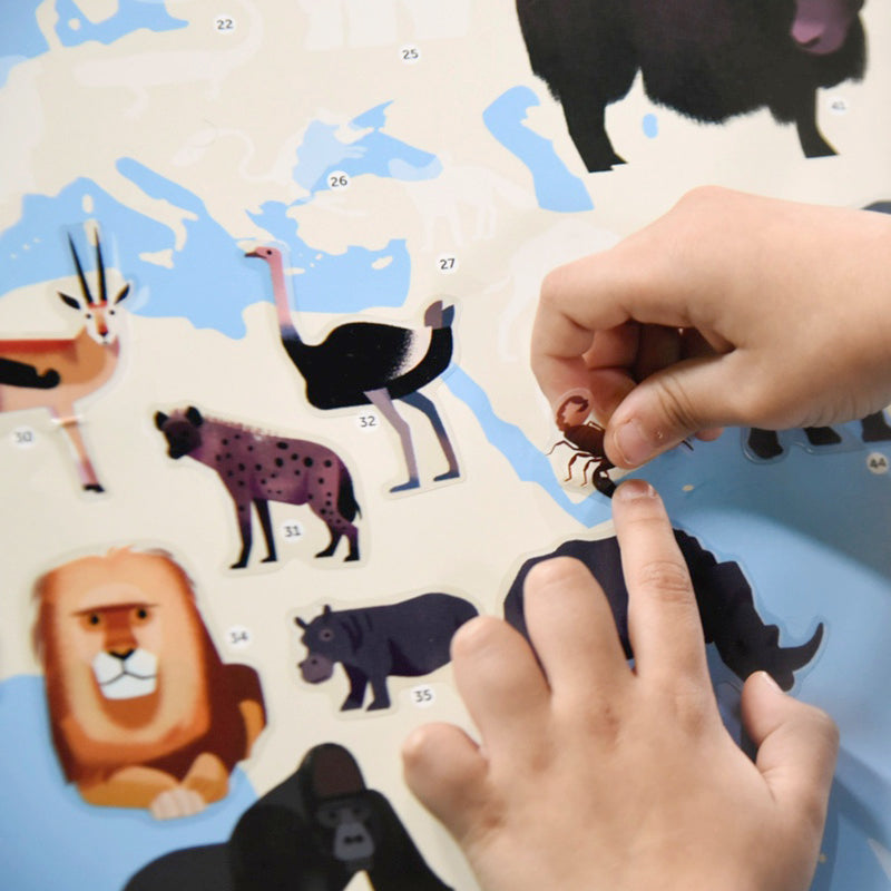 Poster Educacional - 67 Autocolantes de Animais do Mundo