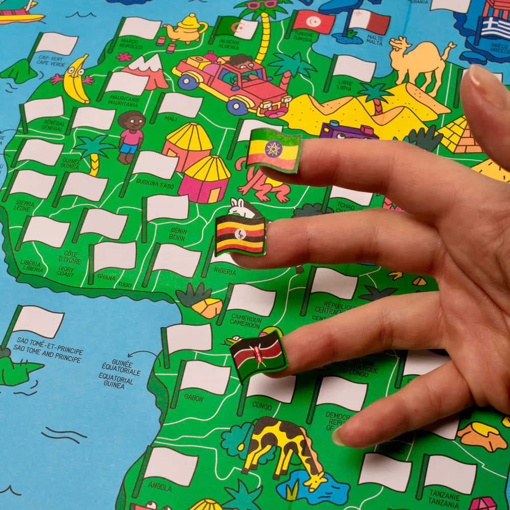 Poster Atlas do Mundo com Bandeiras - OMY School