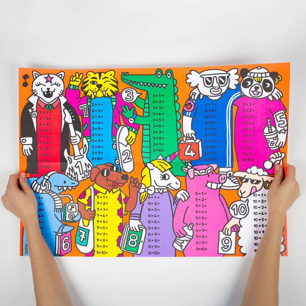 Poster de Multiplicação com Autocolantes - OMY School