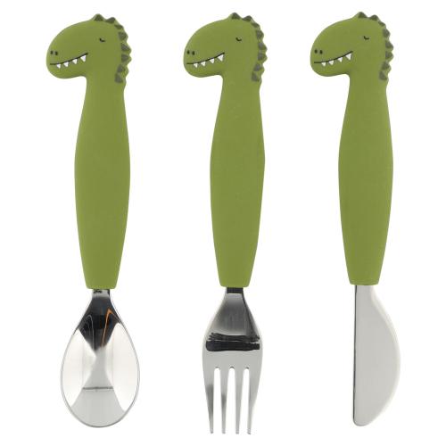 Conjunto de 3 Talheres em Silicone - Mr. Dino