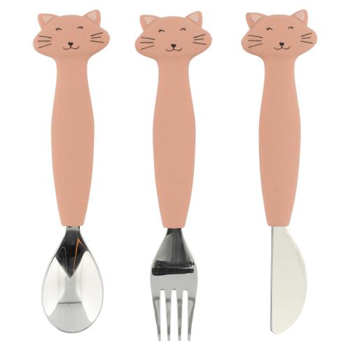 Conjunto de 3 Talheres em Silicone - Mrs. Cat