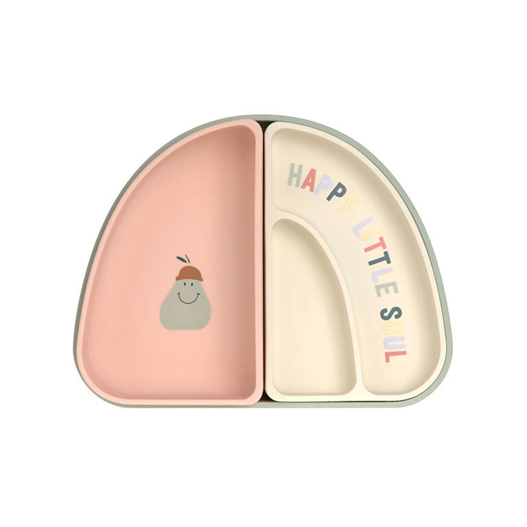 Jogo de Pratos de Silicone  – Arco-íris e Frutas Alegres