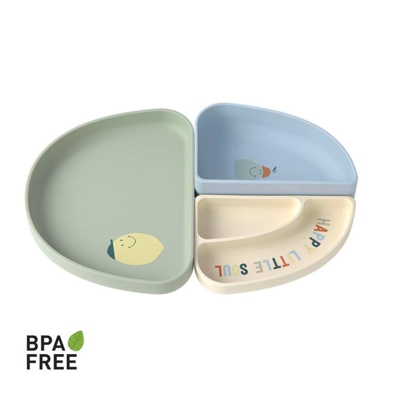 Jogo de Pratos de Silicone  – Arco-íris e Limão