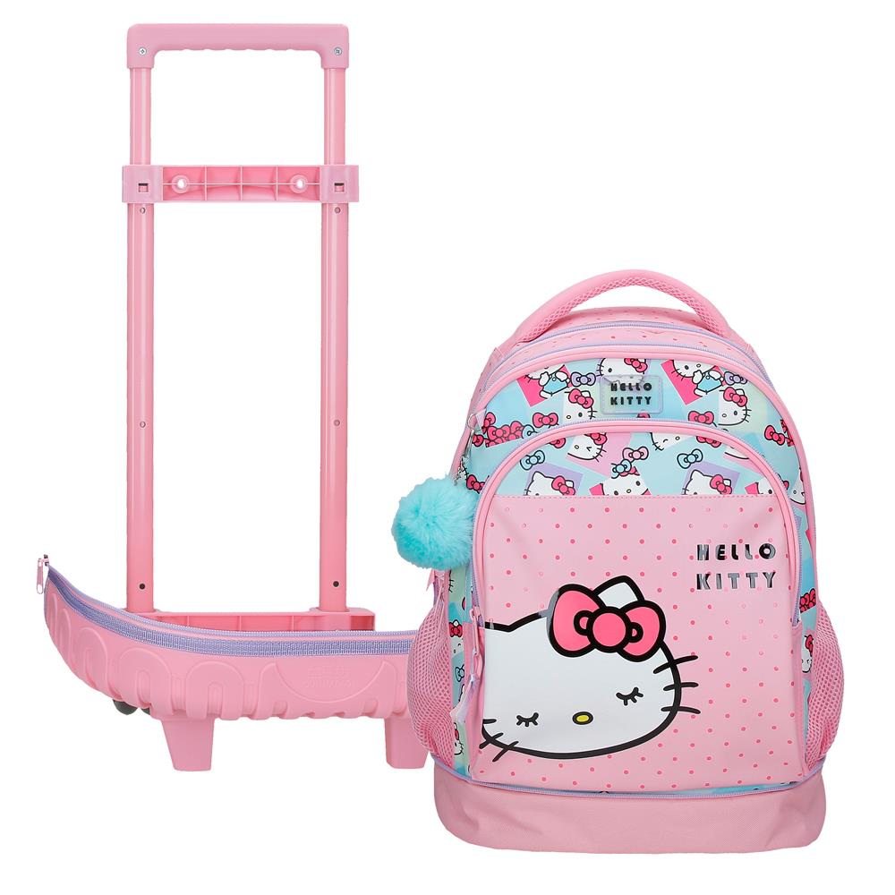 Mochila Compacta de 2 Rodas - Hello Kitty Bows