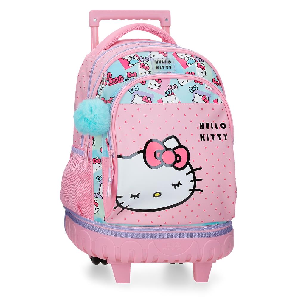 Mochila Compacta de 2 Rodas - Hello Kitty Bows