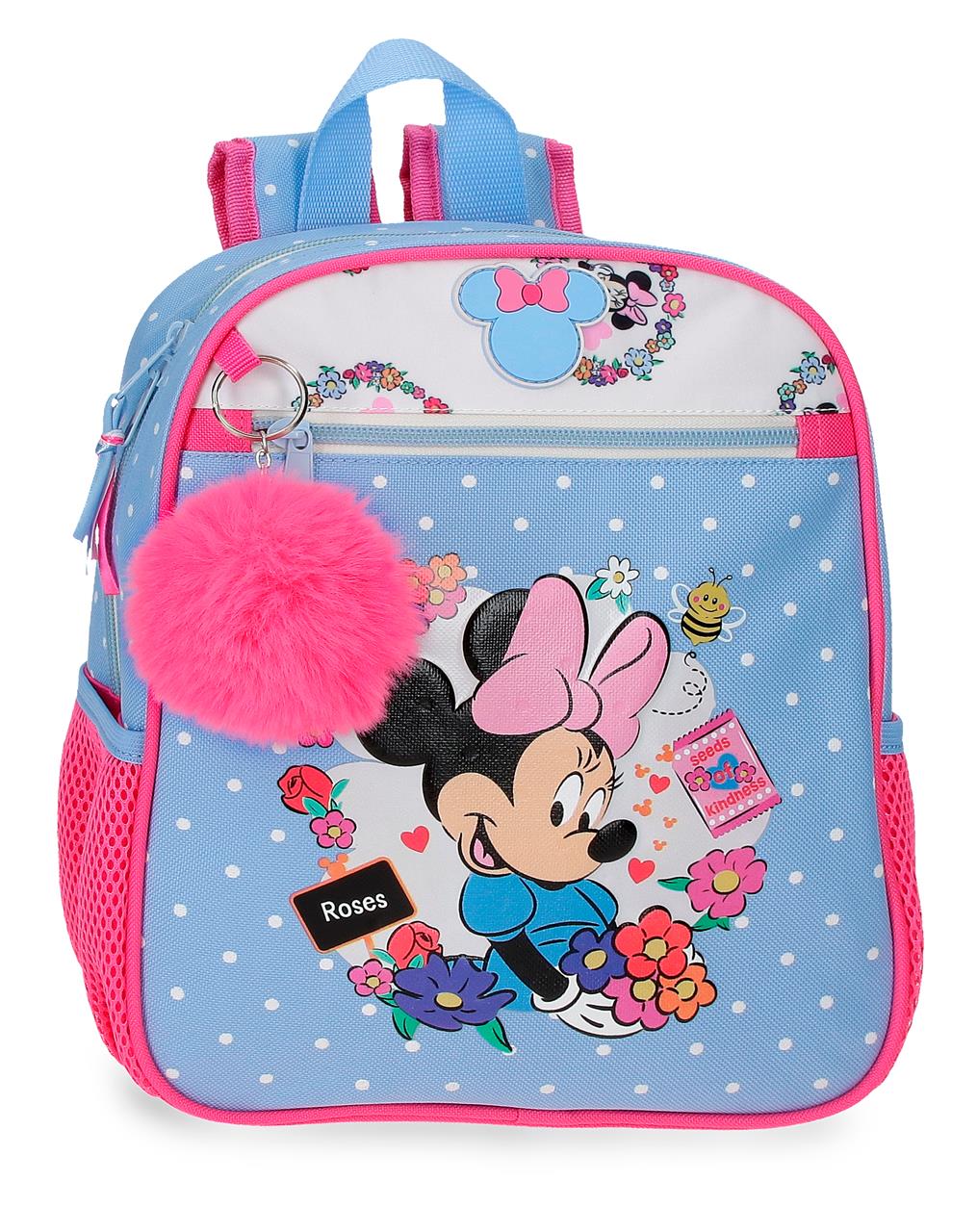 Mochila Adaptável de 28cm - Minnie Flowers