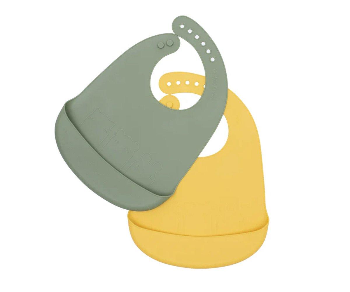 2 Babetes de Silicone Catchie - Sage & Yellow