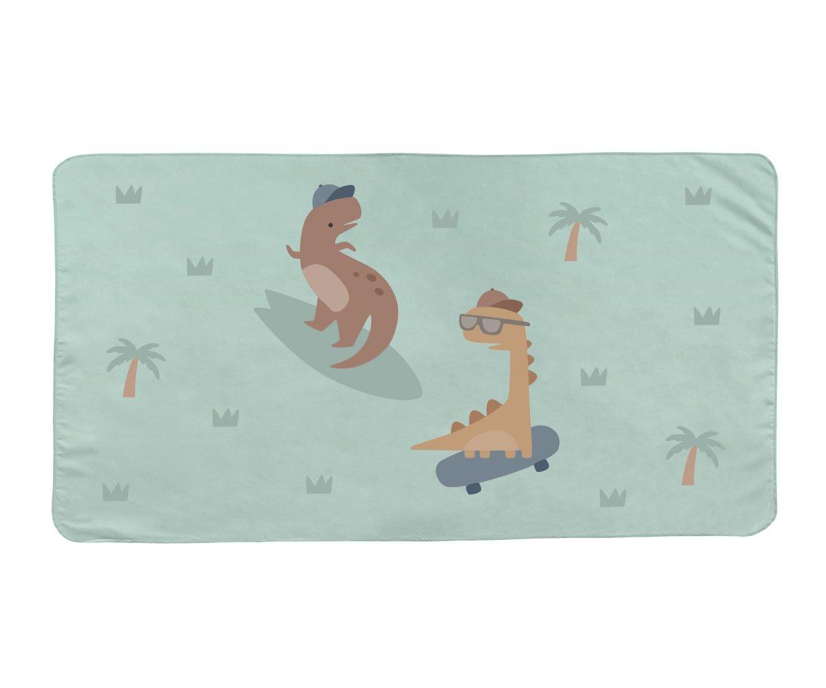 Toalha de Praia de Microfibra Personalizável - Cool Dinos