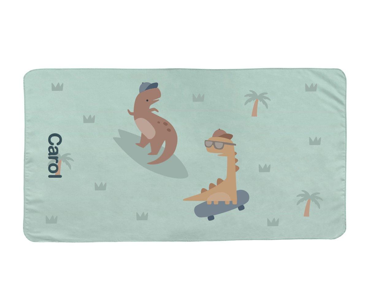 Toalha de Praia de Microfibra Personalizável - Cool Dinos