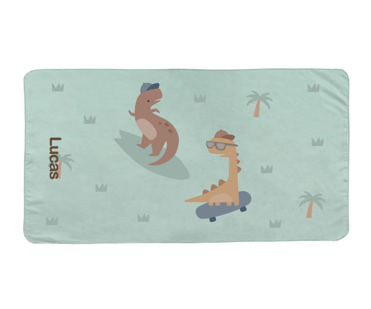 Toalha de Praia de Microfibra Personalizável - Cool Dinos