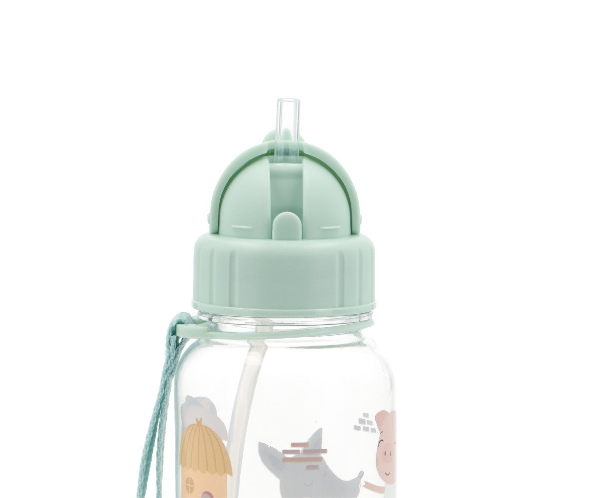 Garrafa de Plástico Infantil Personalizável - The Three Little Pigs