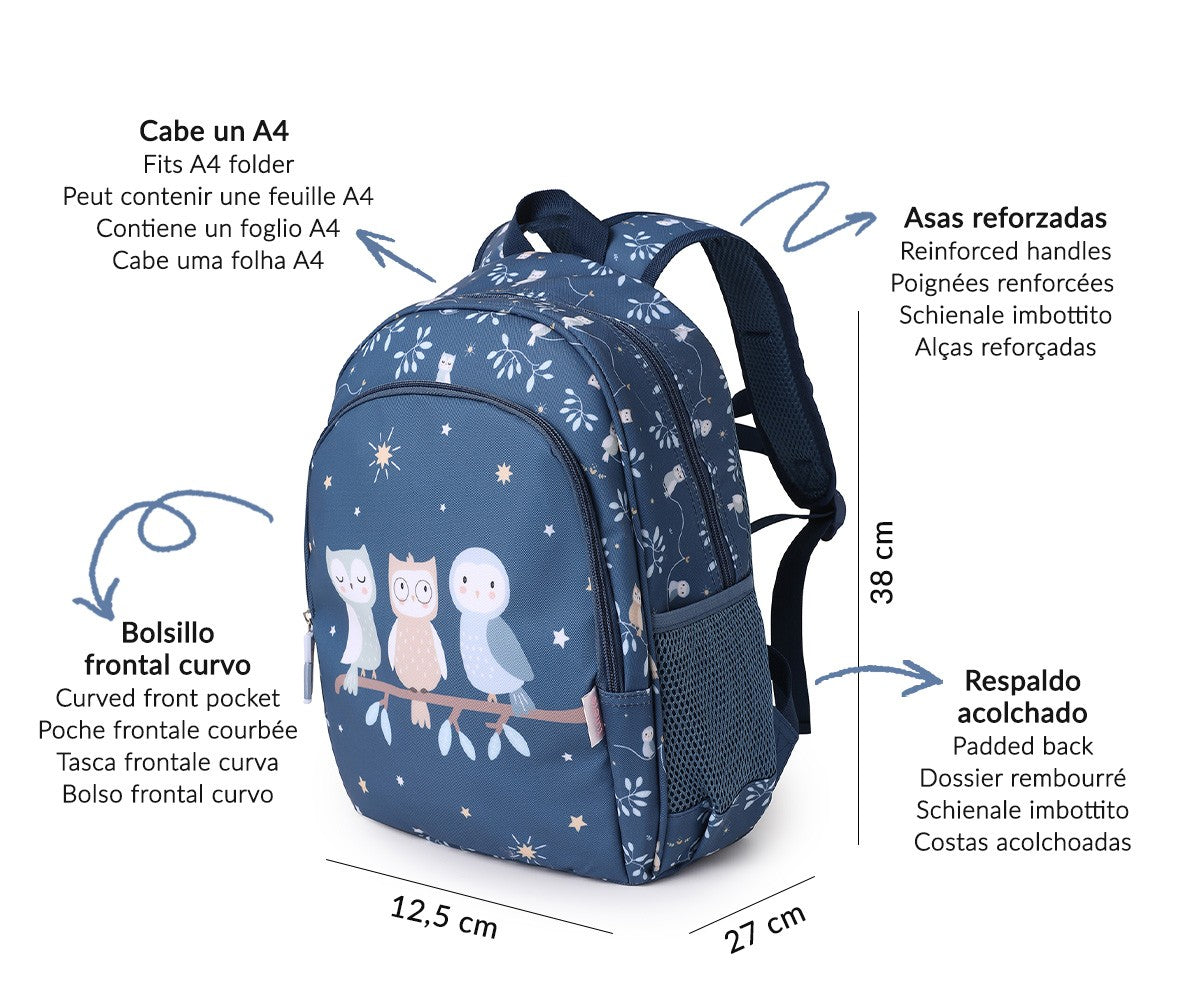 Mochila Escolar Média com Porta-Chaves - Magical Forest
