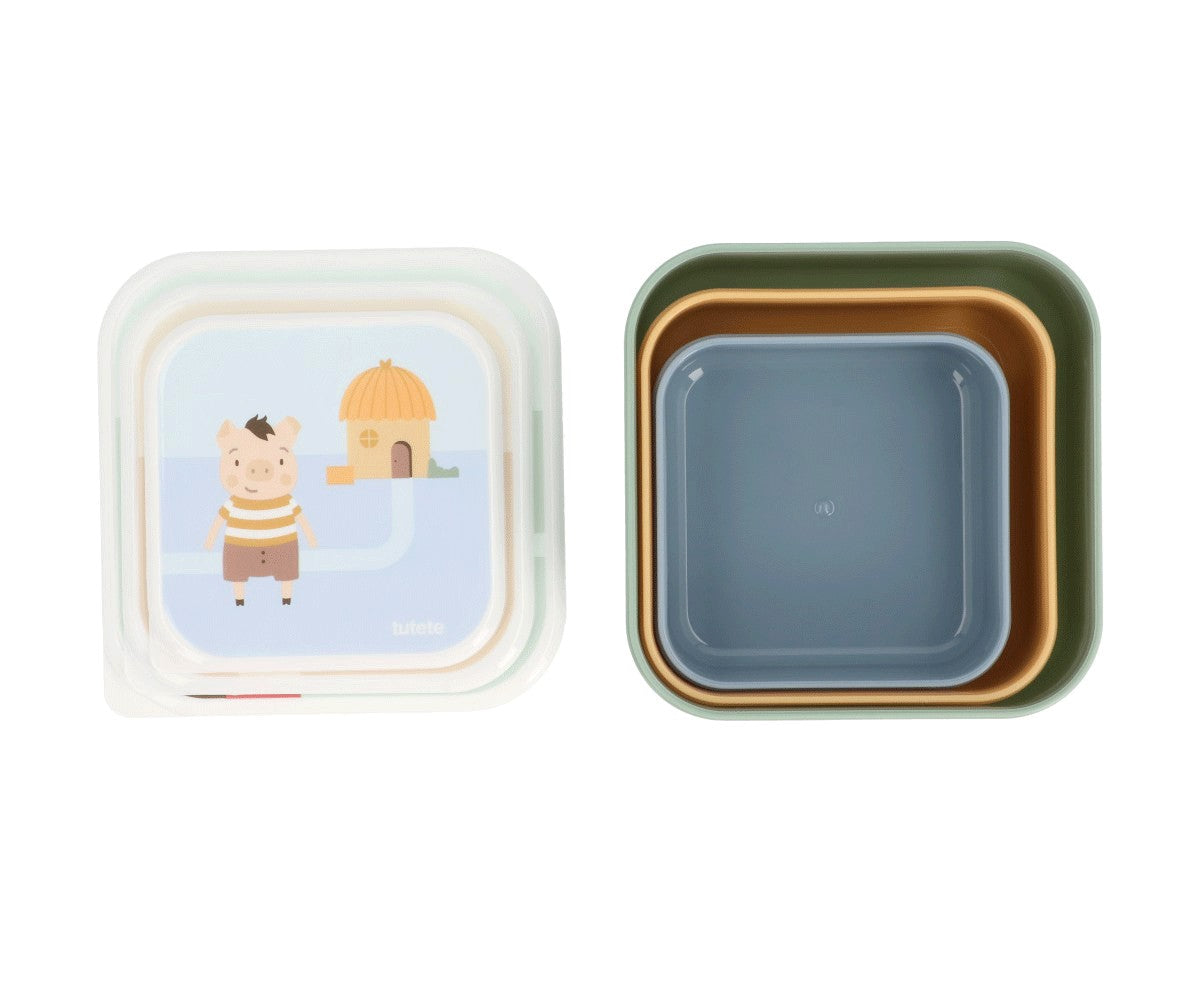 Conjunto de 3 marmitas - The Three Little Pigs