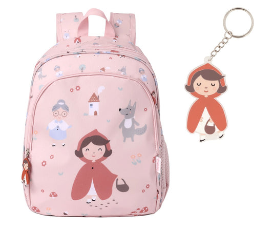Mochila Escolar Média com Porta-Chaves - Little Red
