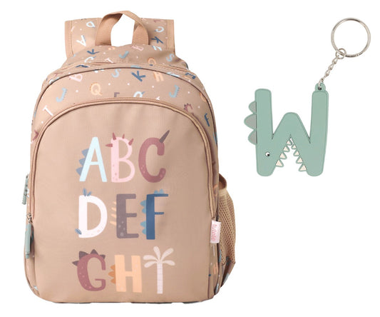 Mochila Escolar Média com Porta-Chaves - Funny Letters