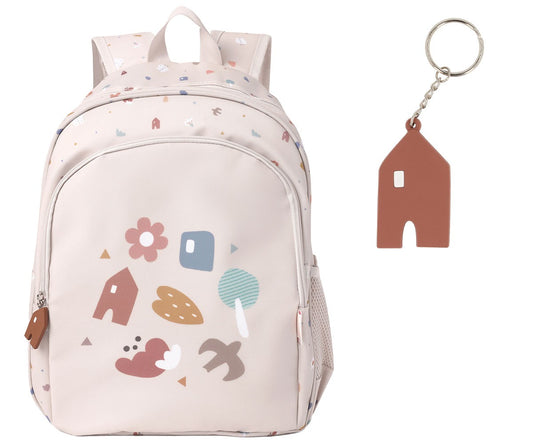 Mochila Escolar Média com Porta-Chaves - Geometric Nature