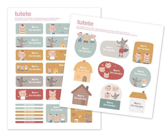 Adesivos para Objectos - The Three Little Pigs