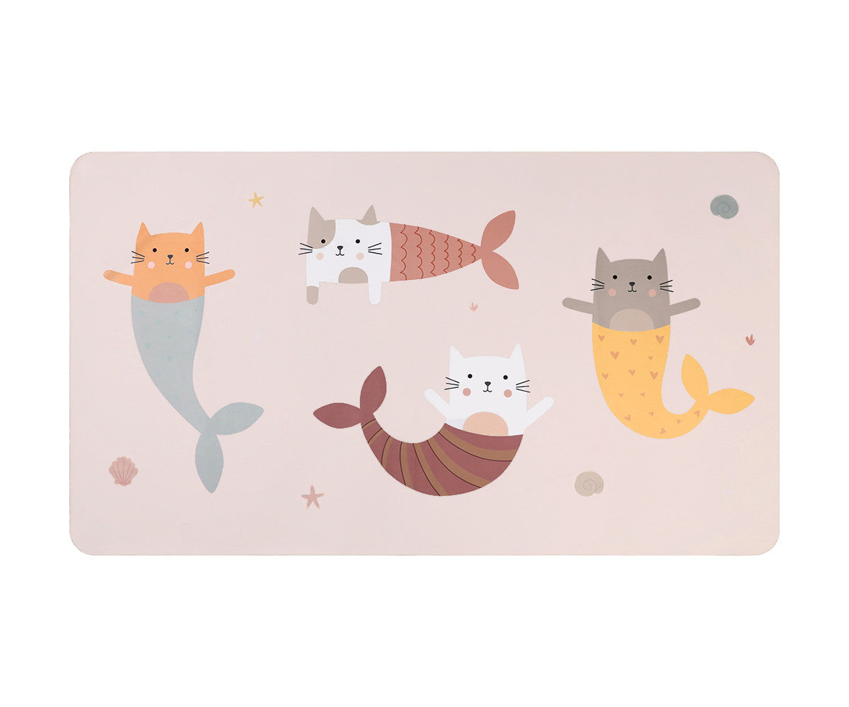 Toalha de Praia de Microfibra Personalizável - Mermaid Cats