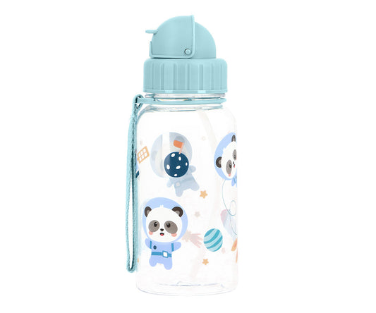 Garrafa de Plástico Infantil Personalizável - Pandas In Space
