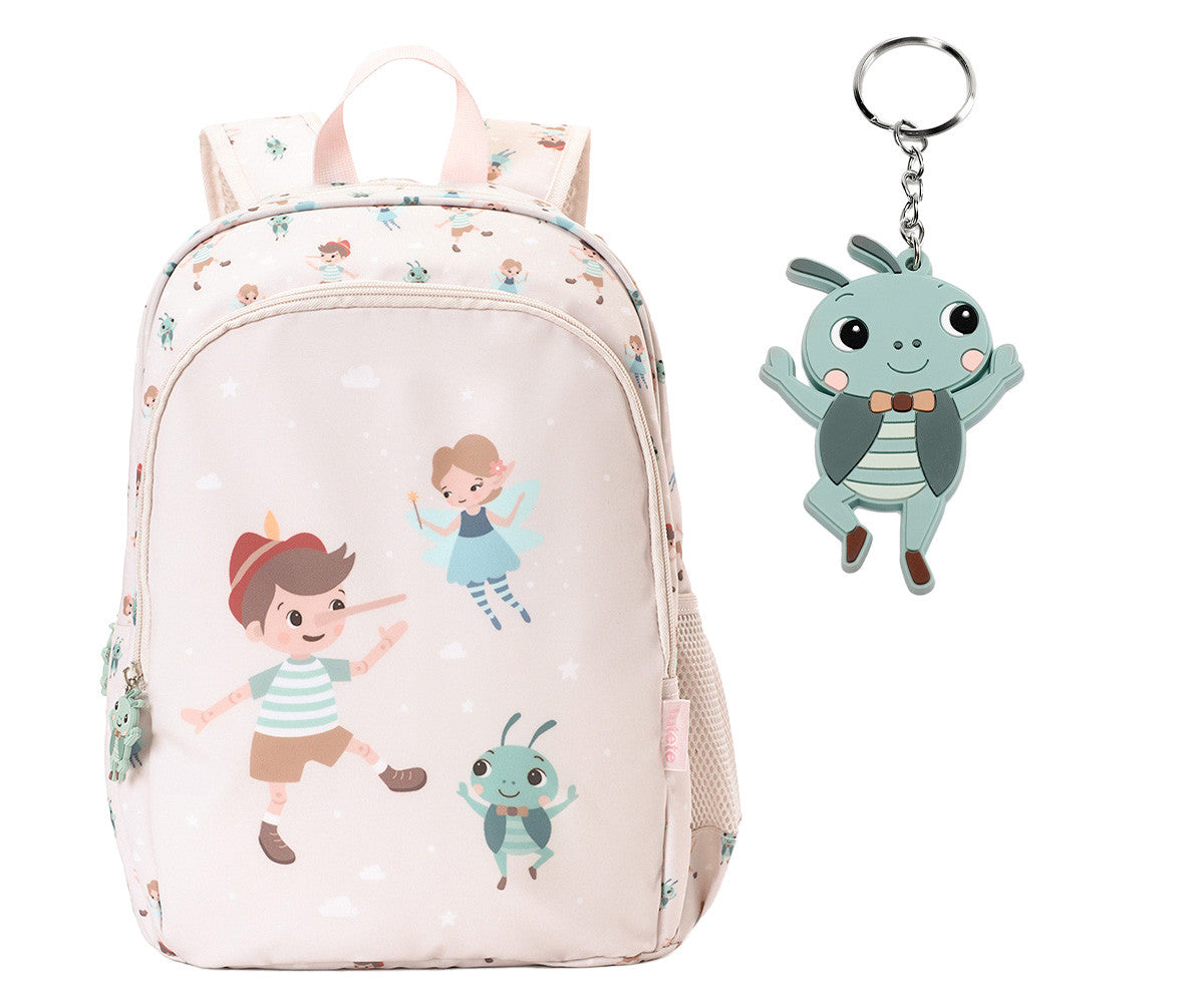 Mochila Escolar Média com Porta-Chaves - Wooden Boy