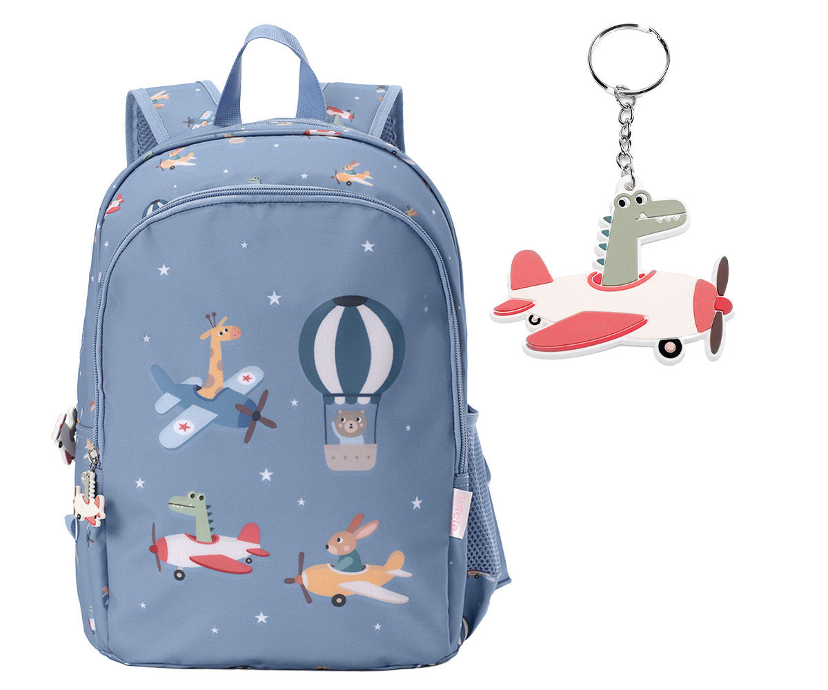 Mochila Escolar Média com Porta-Chaves - Planes
