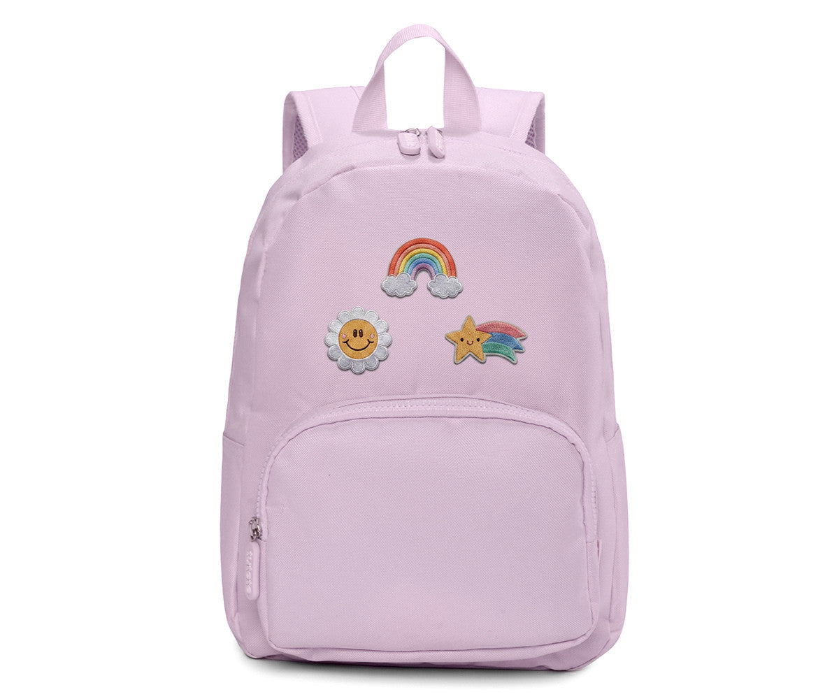 Mochila Solid Color Lavender + 6 Adesivos Autocolantes Happy Day
