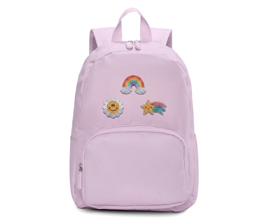 Mochila Solid Color Lavender + 6 Adesivos Autocolantes Happy Day