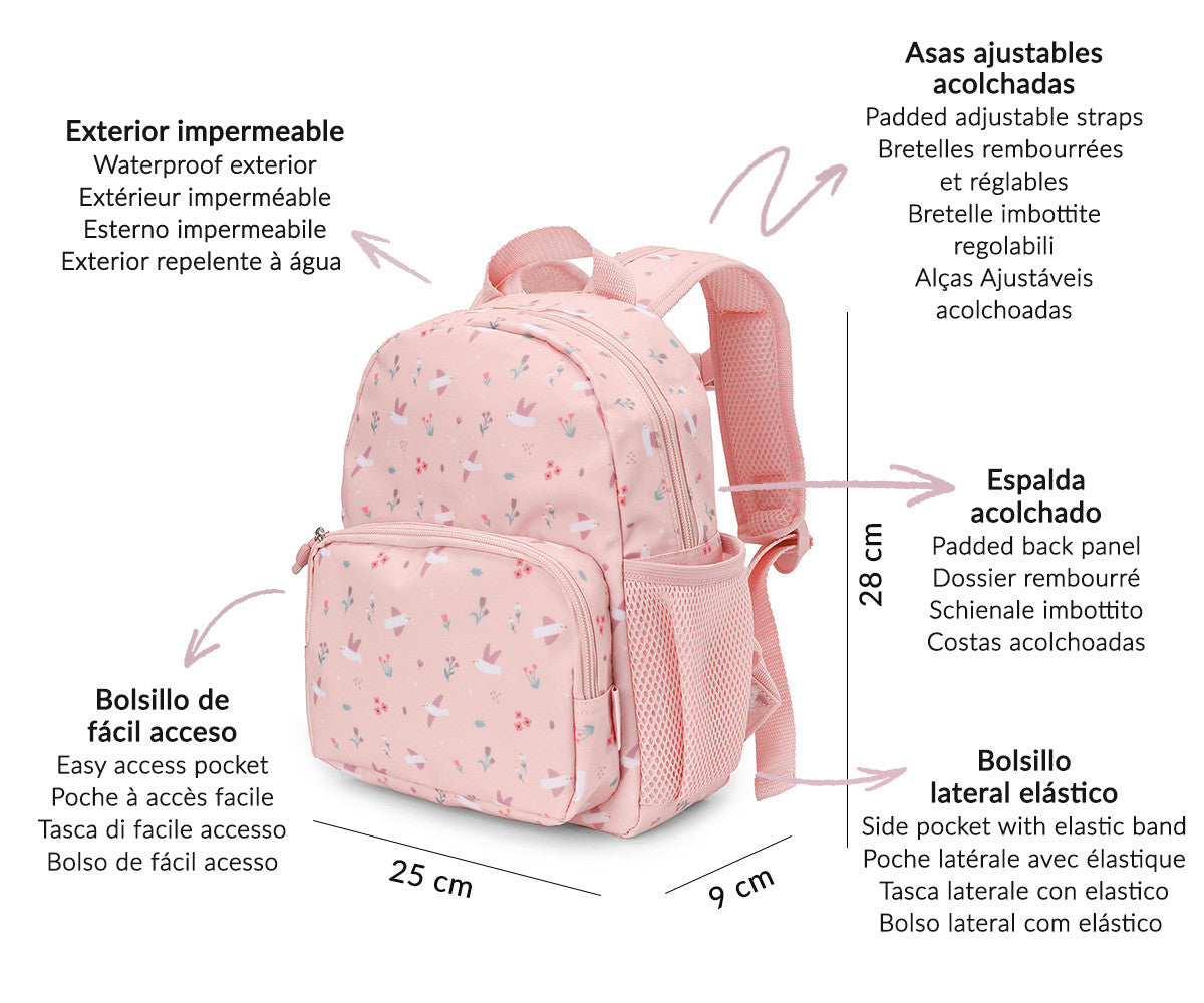 Mochila Infantil Personalizável - Blossom Birds