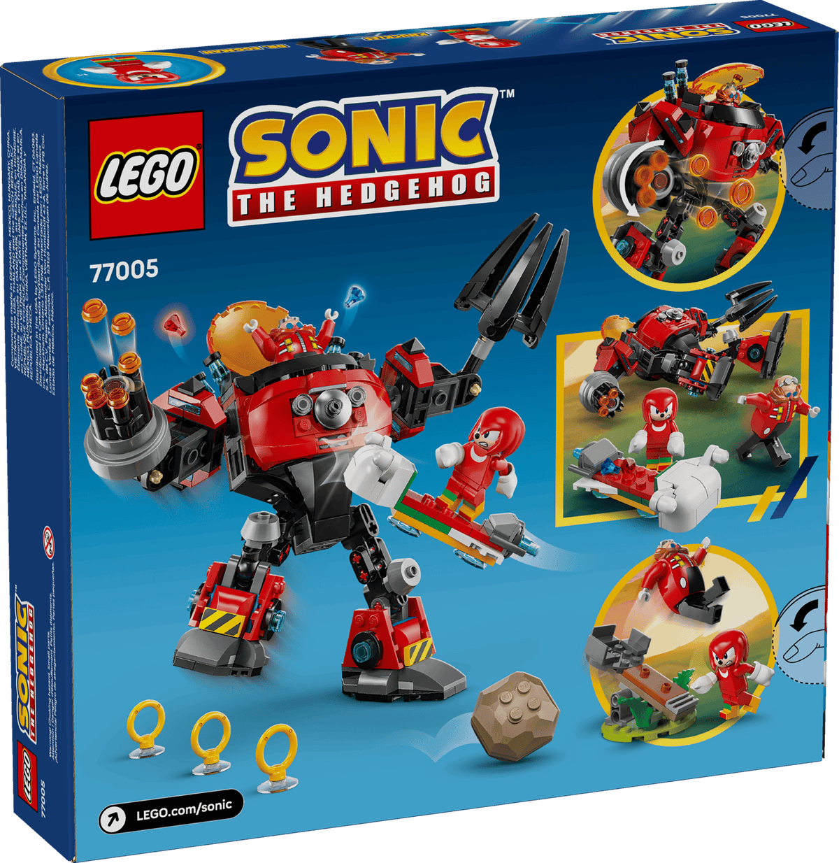 Knuckles contra Robô Egg Crusher do Dr. Eggman