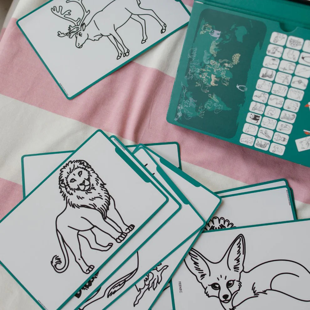 Bloco de Desenho com Ilustrações - Animais à Volta do Mundo