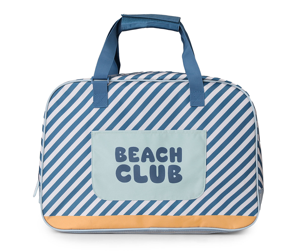 Pasta de Praia com Malha - Blue Stripes