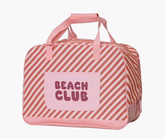 Pasta de Praia com Malha - Pink Stripes