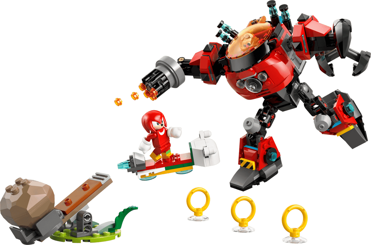 Knuckles contra Robô Egg Crusher do Dr. Eggman