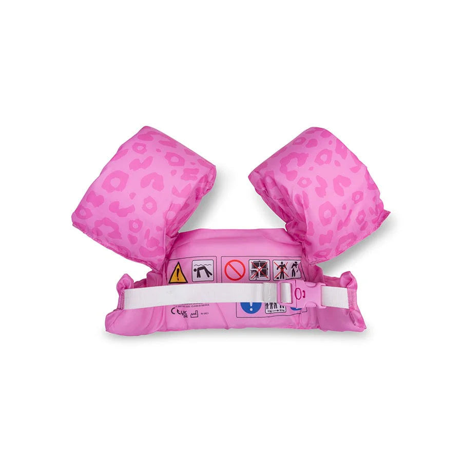 Colete Flutuador com Bóias nos Braços - Leopard Pink