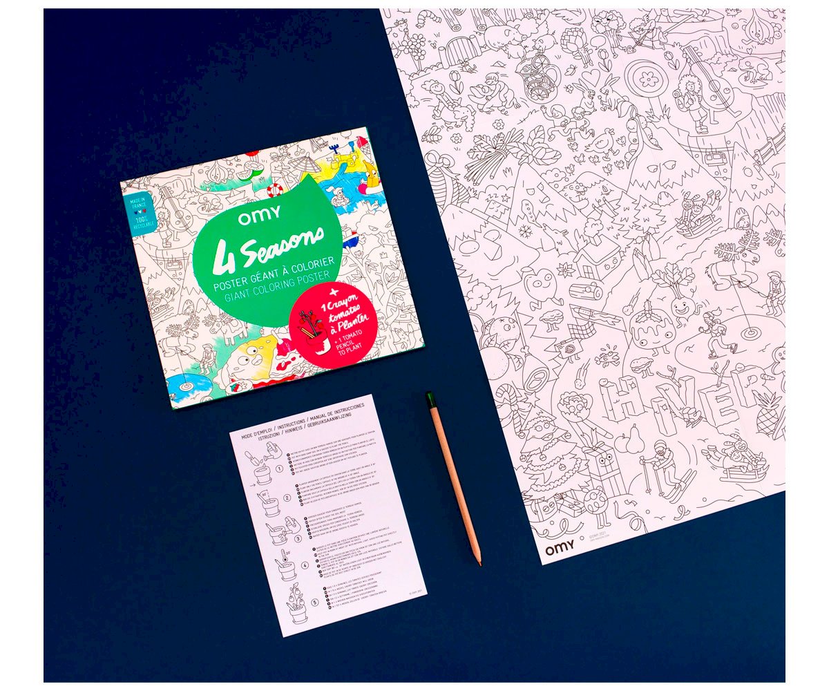 Poster XL Omy 4 Estações para Pintar