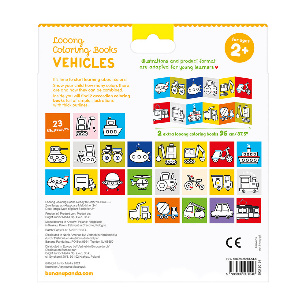 Livro de Pintar Looong - Meios de Transporte