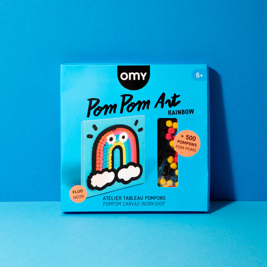 Kit Criativo - Quadro com Pompons Arco-Íris