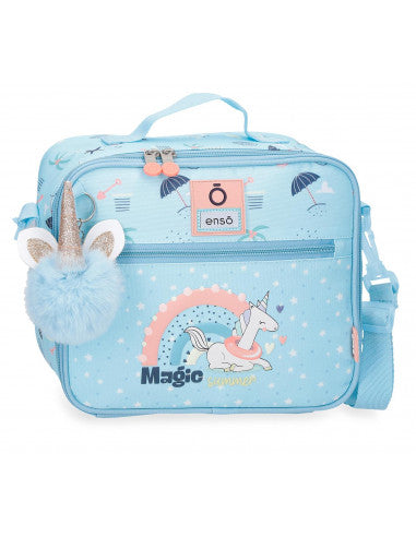 Lancheira com Alça Adaptável -Magic Summer Azul Claro