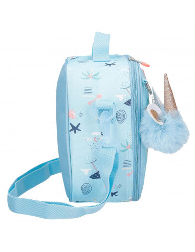 Lancheira com Alça Adaptável -Magic Summer Azul Claro